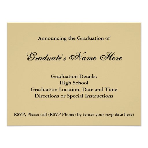 Gold and Black Graduation Announcement