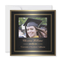 Gold and Black Graduation Invitation