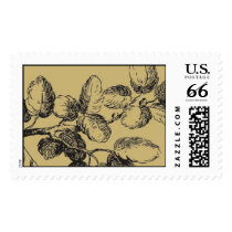 Gold and Black leaves on a branch Stamps