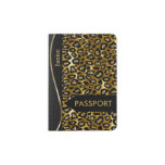 Gold and Black Leopard Pattern Passport Holder