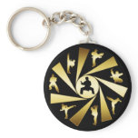 GOLD AND BLACK MARTIAL ARTS KEYCHAINS