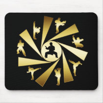 GOLD AND BLACK MARTIAL ARTS mousepads by dgpaulart GOLD AND BLACK MARTIAL ARTS mousepads