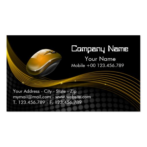 Gold and black Mouse Business Card (front side)