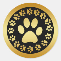 GOLD AND BLACK PAW PRINTS STICKER
