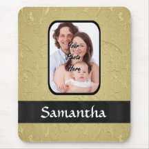 Gold and black photo template mousepad