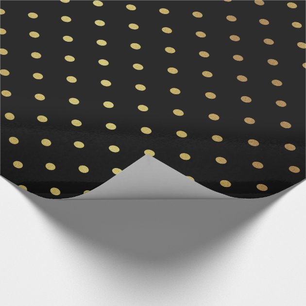 Gold and Black Polka Dots Wrapping Paper 4/4