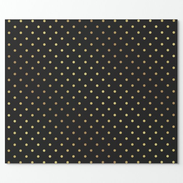 Gold and Black Polka Dots Wrapping Paper 2/4