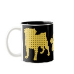 Gold and Black Pug and Paw Mugs