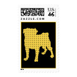Gold and Black Puggy Postage Stamps