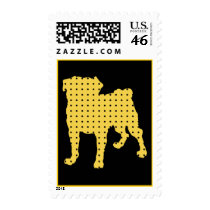Gold and Black Puggy Postage Stamps by PugsNPals Gold and Black Puggy Postage Stamps