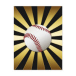 GOLD AND BLACK RETRO BASEBALL POSTCARD