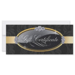 GOLD AND BLACK SALON GIFT CERTIFICATE FULL COLOR RACK CARD