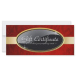 Gold and Black Salon Gift Certificate Customized Rack Card