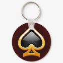 GOLD AND BLACK SPADE keychains