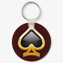 GOLD AND BLACK SPADE keychains