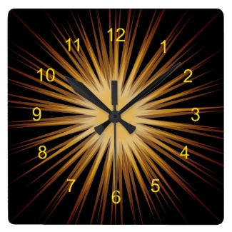 Gold and Black Sunburst Design Wall Clock