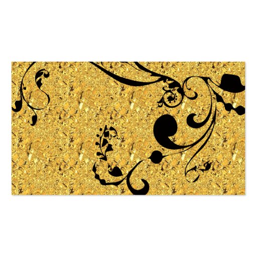 Gold and Black Swirls Business Card Templates (back side)