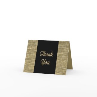 Gold and Black Thank You Card card