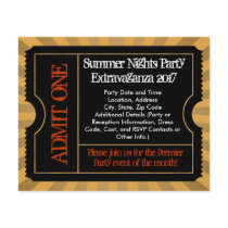Gold and Black Ticket Flyers, Custom Printing