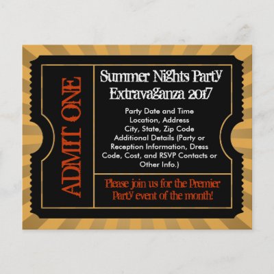 Gold and Black Ticket Flyers, Custom Printing