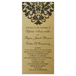 gold and black Wedding program Personalized Rack Card
