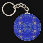 Gold and Blue Key Chain