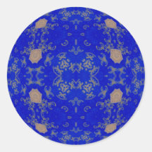 Gold and Blue Sticker