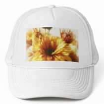 Gold and Brown Chrysanthemums 1 hats by LivingNature Gold and Brown Chrysanthemums 1 hats
