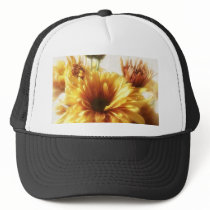 Gold and Brown Chrysanthemums 1 hats by LivingNature Gold and Brown Chrysanthemums 1 hats