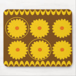 Gold and Brown Floral Mouse Pad