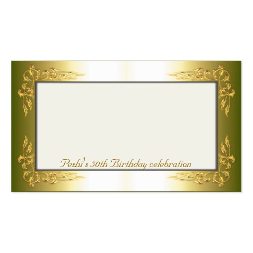 Gold and cream Name Place Cards Business Card Templates (front side)