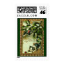 Gold and Green Feline Christmas Postage Gold and Green Feline Christmas Postage