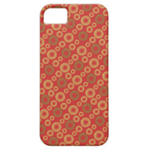 Gold and green swirly circles iPhone 5 covers