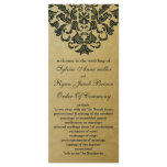 gold and green Wedding program Custom Rack Cards