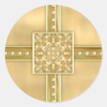 Gold and Honey Round Stickers