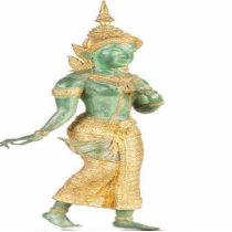Gold and Jade figurene, photo sculpture photo sculptures