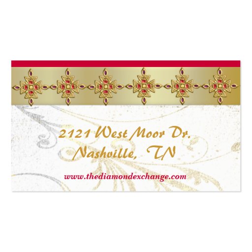 Gold and Jewels Business Card (back side)