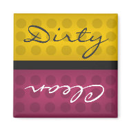 Gold and Magenta Clean Dirty Dishwasher Magnets magnet