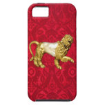 Gold and Pearl Jeweled Lion iPhone 5 case