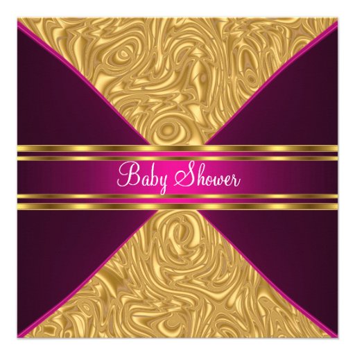 Gold and Pink Baby Shower Invitation
