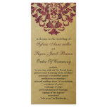 gold and pink Wedding program Rack Card Template