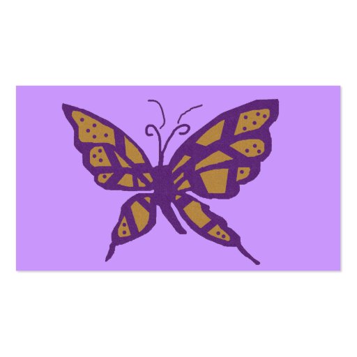 Gold and Purple butterfly  business cards (back side)