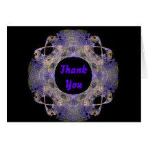 Gold and Purple Double Rectangle Fractal Art Card