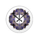Gold and Purple Fractal Art Clocks