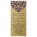 gold and purple Wedding program Rack Card Template