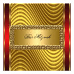 Gold and Red Art Deco Bar Mitzvah  Invitation