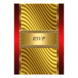 Gold and Red Art Deco Bar Mitzvah RSVP Personalized Invite