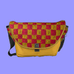 Gold and Red Checkerboard Rickshaw Messenger Bag messenger bags
