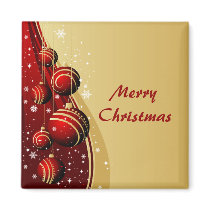 Gold and Red Christmas Balls Magnet