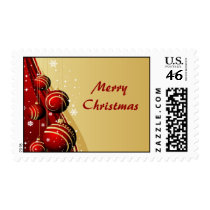 Gold and Red Christmas Balls Postage